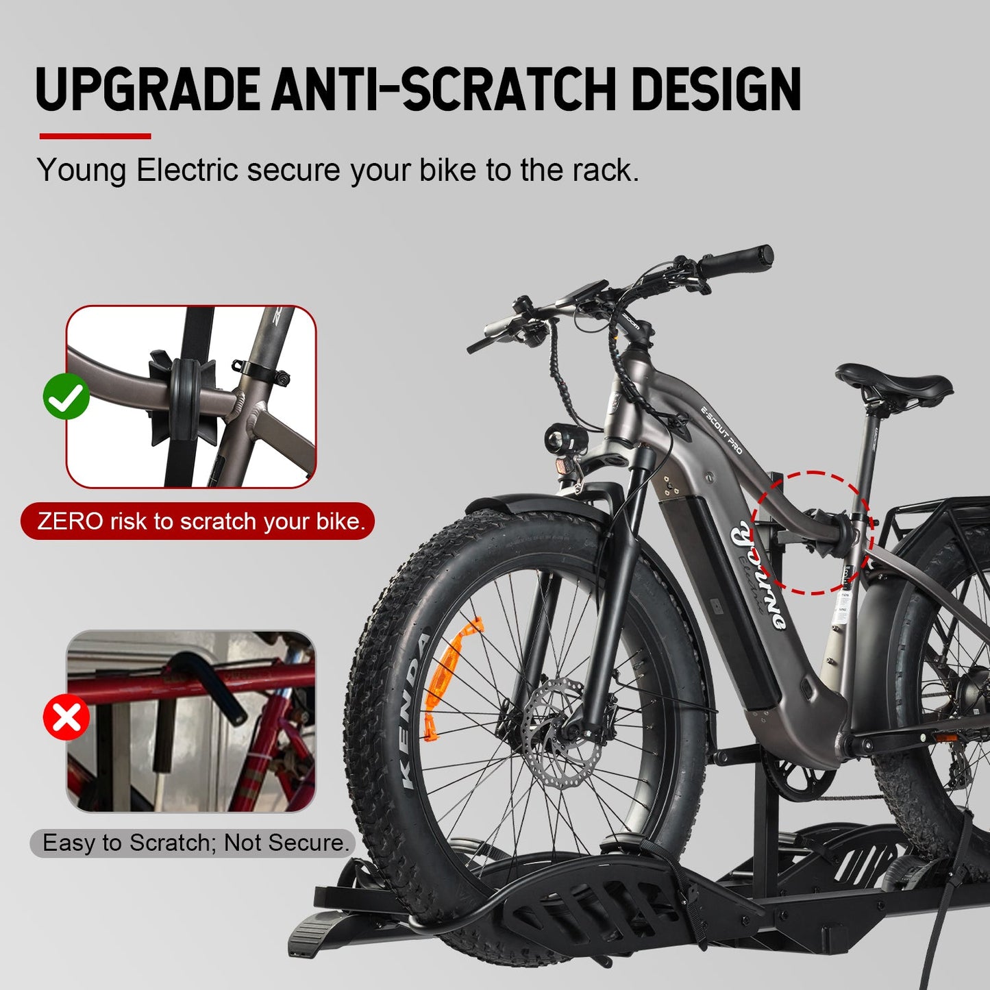 Young Electric MATE R Foldable Hitch Bike Rack | 2’’ Receiver, 200 LBS Capacity